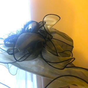 Fancy Derby Church Hat, Light Green, Women; Hat with removable fascinator